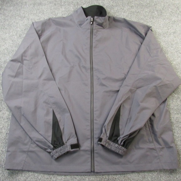 FootJoy DryJoys HydroLite Mens 2XL Grey Full Zip Golf Rain Jacket Waterproof